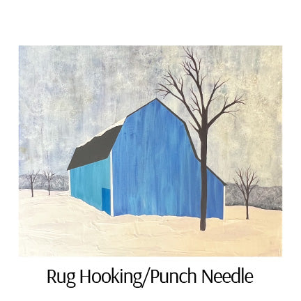 Blue Barn by Karla Dawe Rug Hooking and Punch Needle Pattern